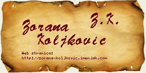 Zorana Koljković vizit kartica